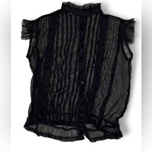 Tramp Black Sheer Blouse